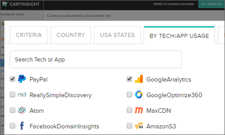 Find stores in specific countries and states